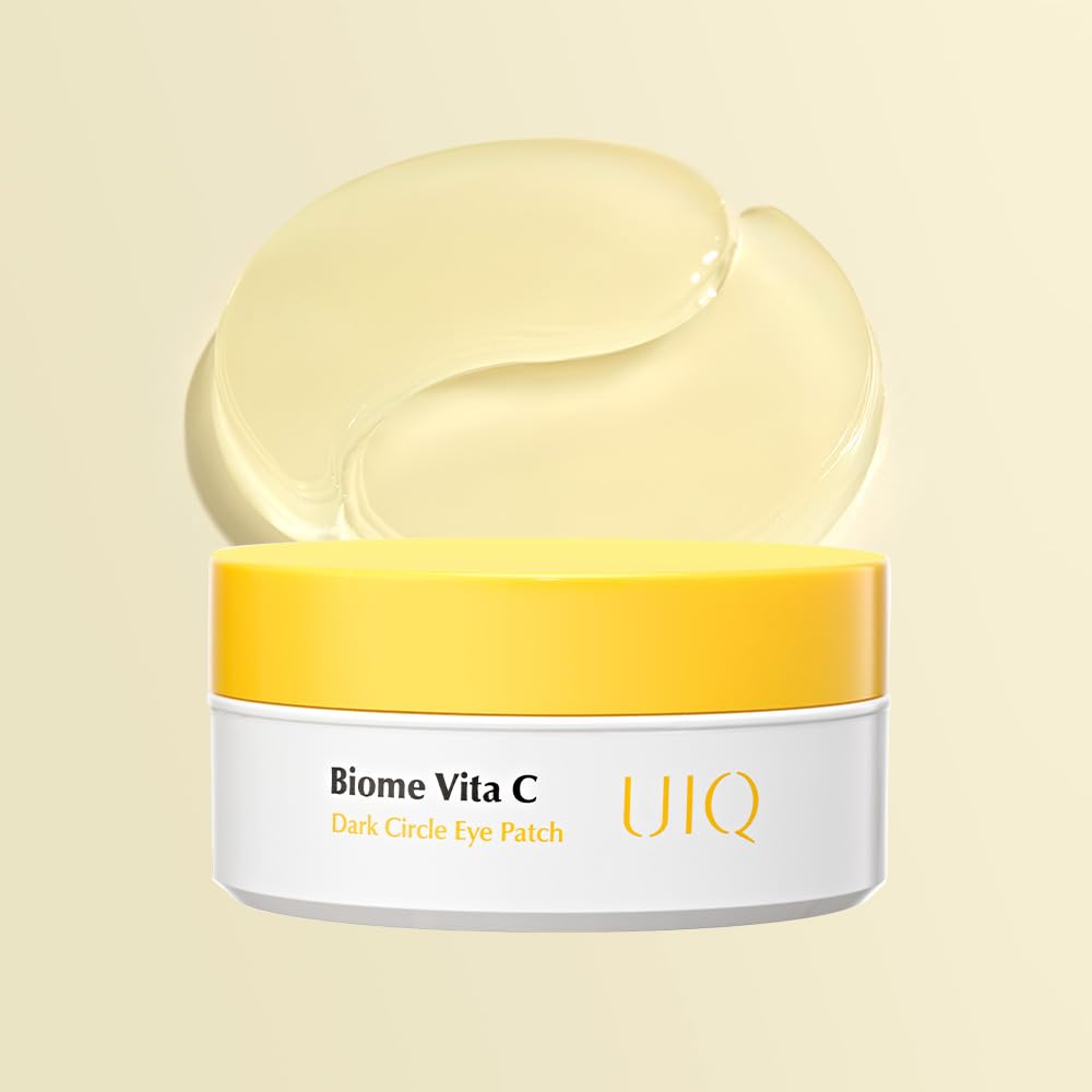 UIQ Biome Vita C Dark Circle Eye Patch for Puffy Eyes and Dark Circles, Under Eye Mask, 60 Under Eye Patches, Vitamin C derivatives eye patch, Korean Skin Care