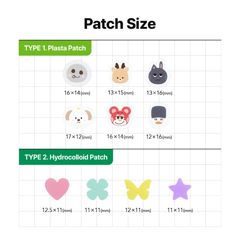 UIQ x RIIZE Biome Remedy Calming Spot Patch (96 count) with folder mirror, Hydrocolloid, Plasta patches for face & body, Cute designed patch, Non-comedogenic, Hypoallergenic tested