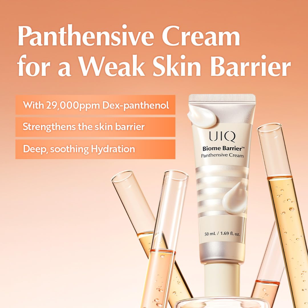 UIQ Moisture Barrier Panthensive Cream, Intensive Hydrating Face Moisturizer for Dry & Sensitive skin, DexPanthenol, Ceramide for skin barrier, Non Comedogenic, Korean Skincare 1.69 fl.oz./50ml