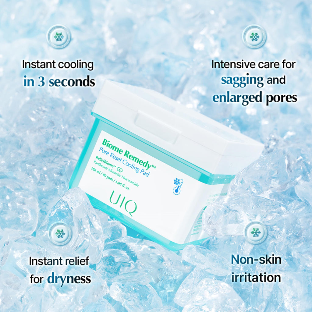 UIQ Biome Remedy Pore Reset Cooling Pad 80 Pads, 6.08 fl. oz.